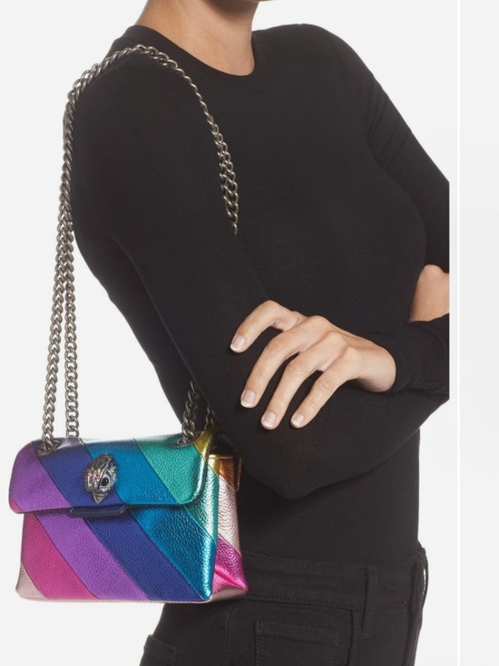 Kurt Geiger Handbags - Kurt Geiger Rainbow Metallic Diagonal Stripe Mini Shoulder Bag